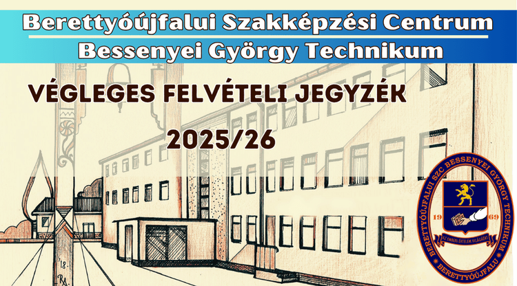 Végleges felvételi jegyzék 2025/2026